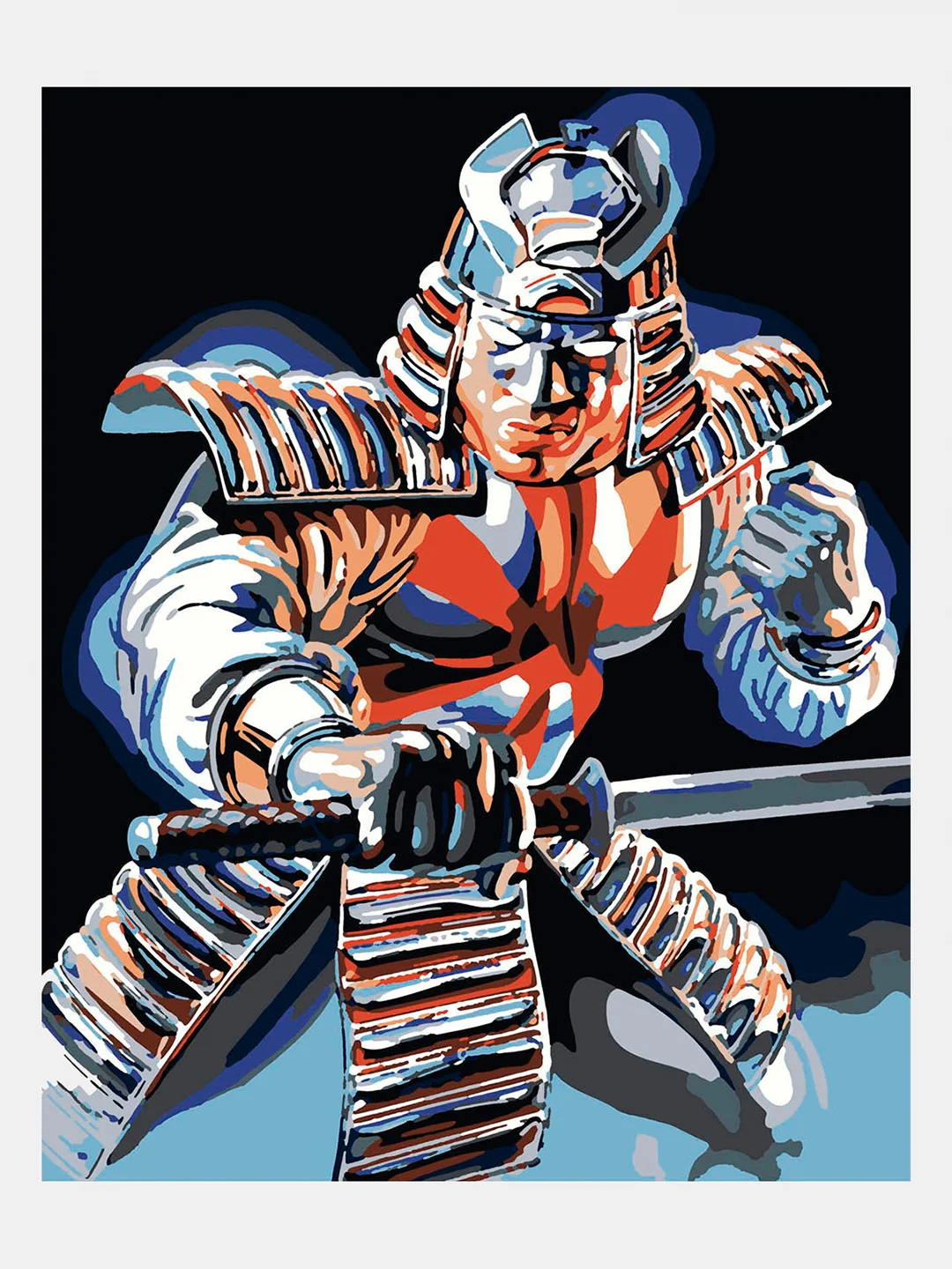 Картина по номерам на холсте с подрамником 50х40 см \"Самурай\", 23 ...