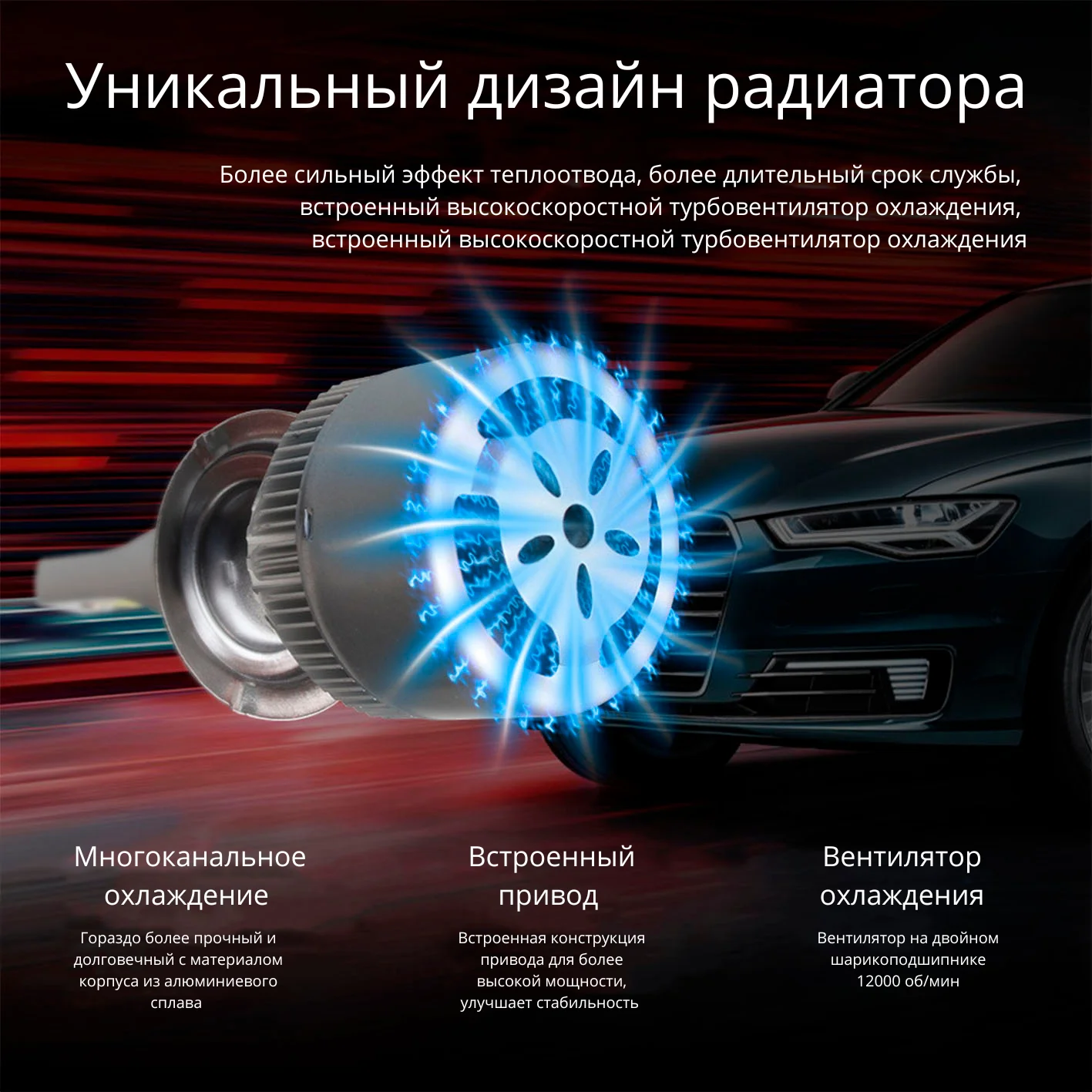 Светодиодные лампы LED С6 Н1, Н3, Н7, Н8/Н9/Н11, Н4/НВ2/9003, НВ4/9006 .