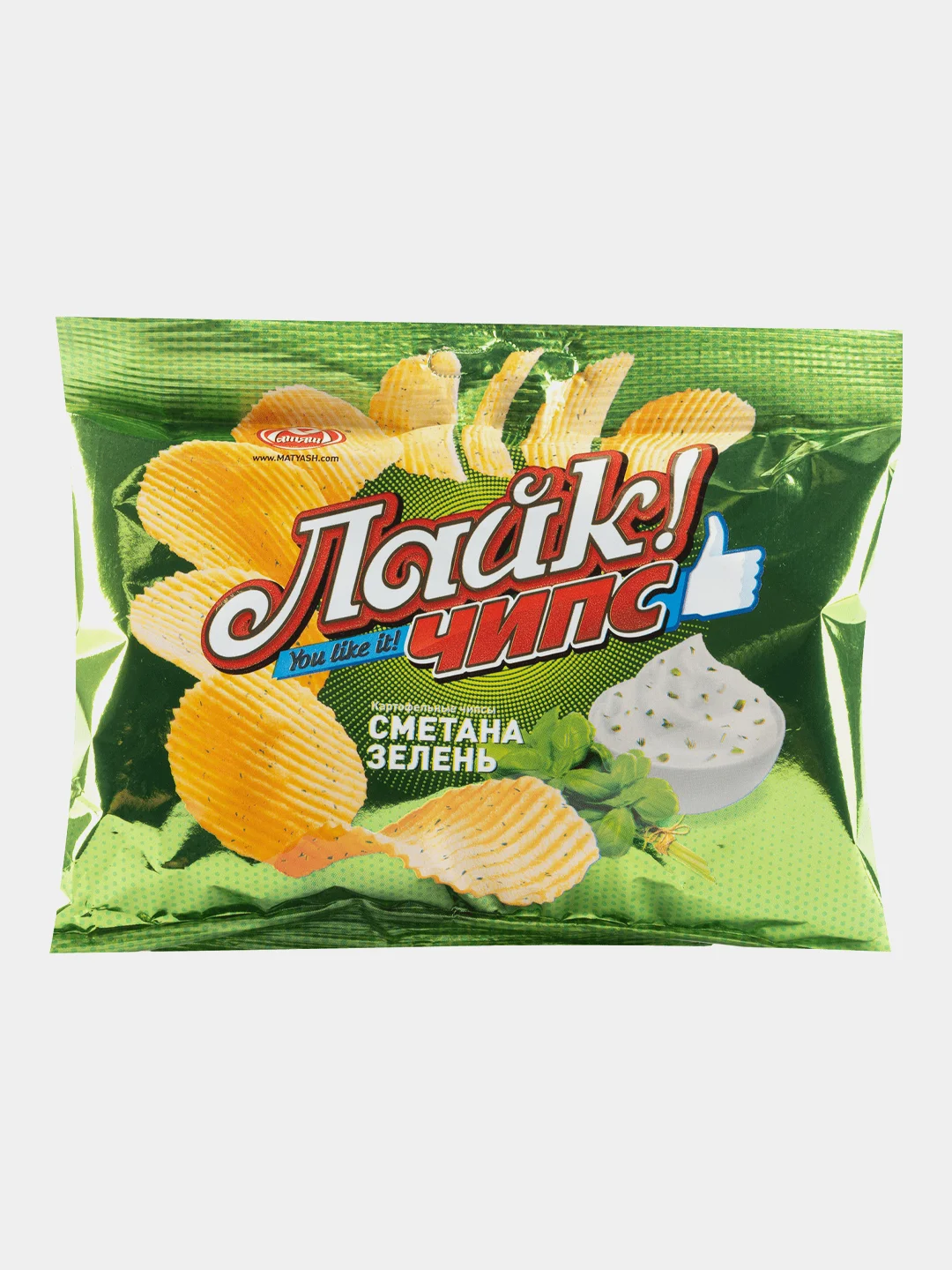 Чипсы со вкусом сметаны и зелени "Лайк чипс" за 44 ₽ купить в интернет ...