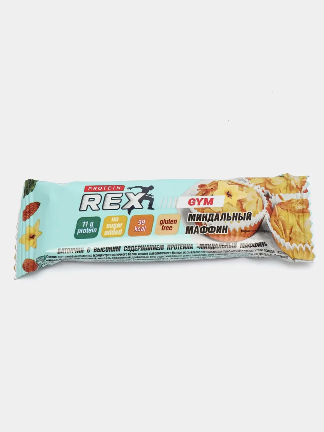 Протеиновый батончик ProteinRex LOW CARB "Миндальный маффин", без сахара, 35 г