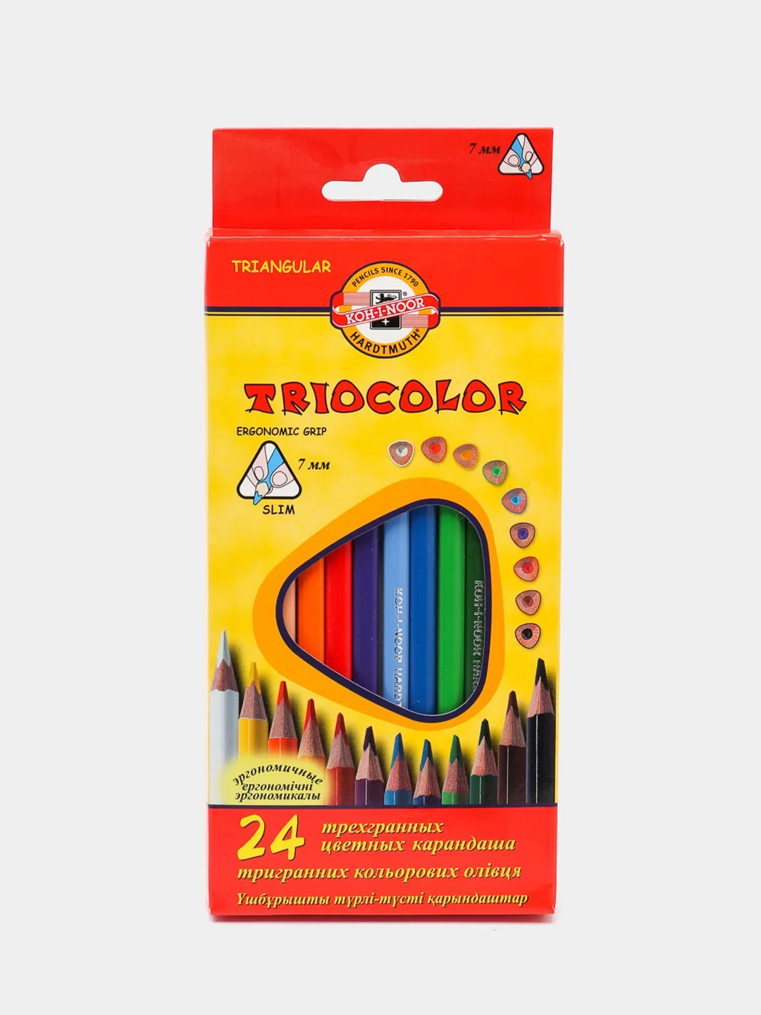 Трехгранные цветные карандаши TRIOCOLOR, 24 шт за 910 ₽  в .