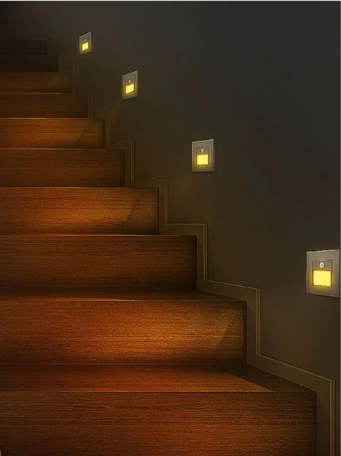 Подсветка для лестницы с датчиком. Подсветка лестницы. Подсветка лестницы с датчиком движения. Подсветка ступеней с датчиком движения. Светильник для подсветки ступеней.