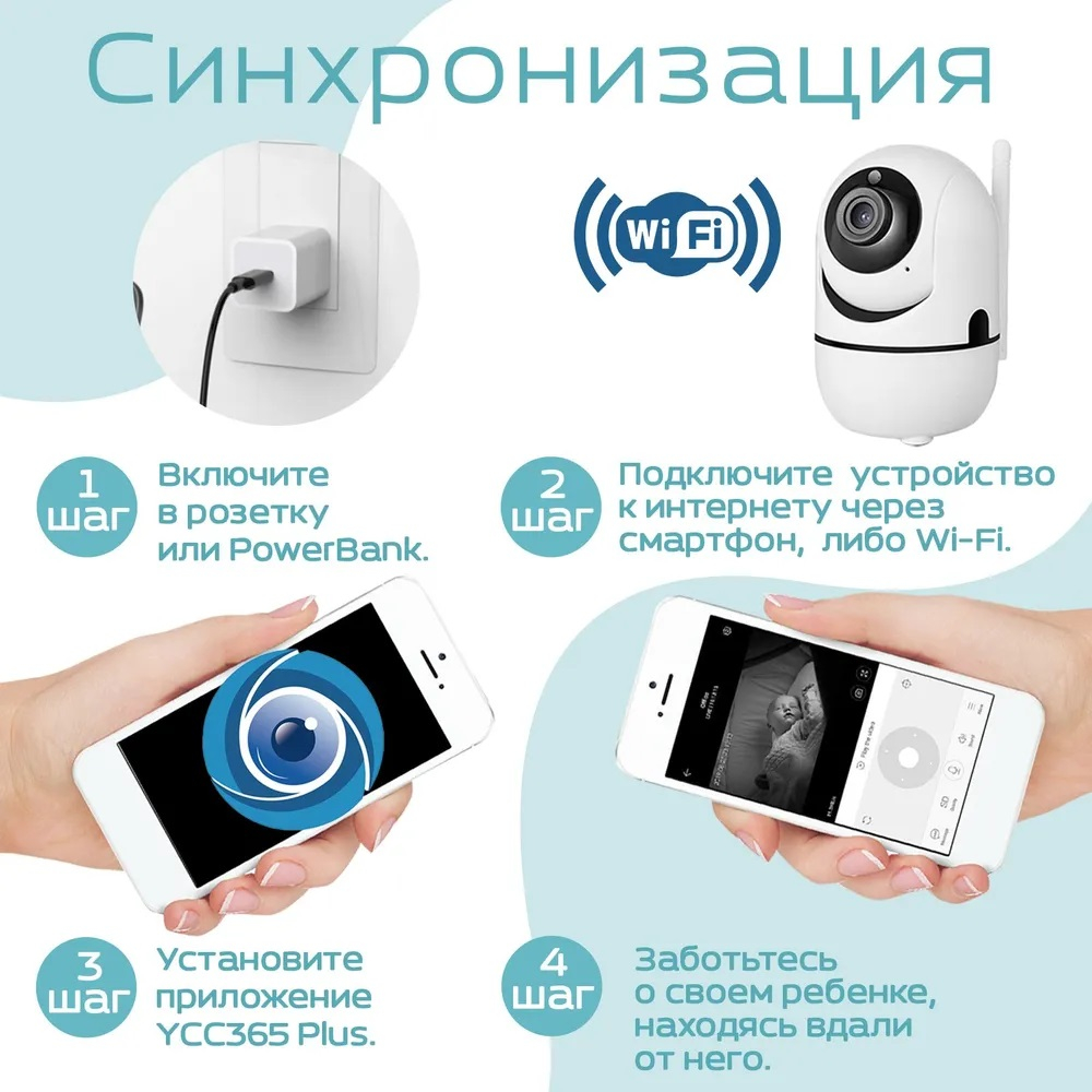 WI-FI камера видеонаблюдения, видеоняня, с датчиком движения за 1608 ₽  купить в интернет-магазине ПСБ Маркет от Промсвязьбанка