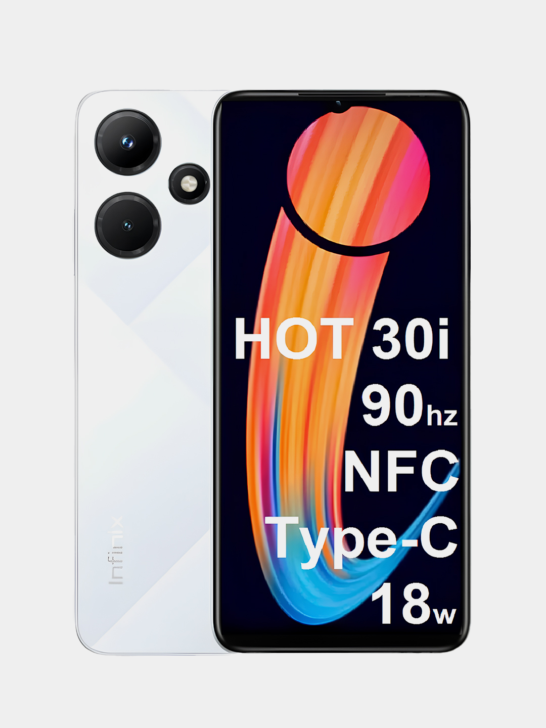 Смартфон Infinix hot30i 4+4/128 Gb (64 карта памяти +64 внутренняя), NFC,  90Гц, Type-C 18W купить по цене 9999 ₽ в интернет-магазине Магнит Маркет