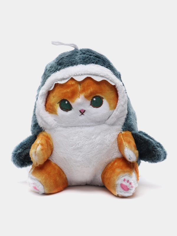 Кот Акула мягкая игрушка 23см, котик/котенок-обнимашка в костюме акулы ...