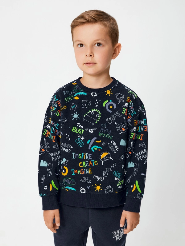 Свитшот для мальчика ACOOLA COMFORT fit из футера с начёсом купить по ...