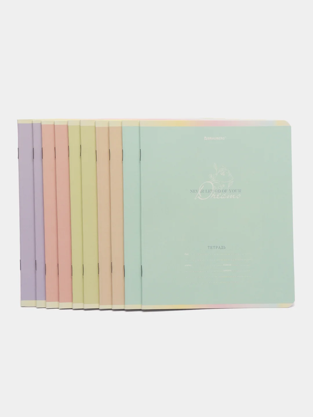 Тетрадь для школы тонкая, 18 листов, набор 10 штук, Brauberg, клетка ...