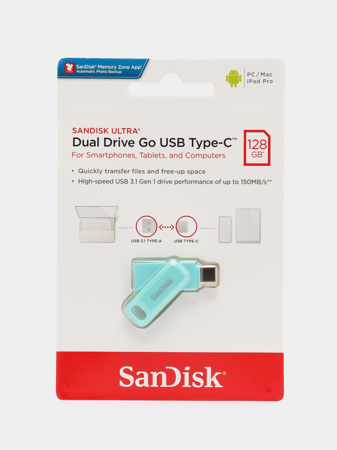 Флешка SanDisk ULTRA USB 3.1, Type-C, карта памяти, поворотная, 4 размера  купить по цене 1190 ₽ в интернет-магазине KazanExpress