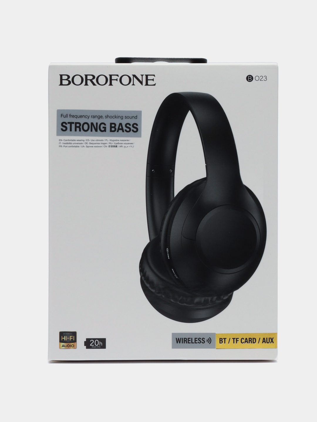 Беспроводные полноразмерные наушники Borofone BO23 Strong Bass, с  микрофоном, поддержка AUX купить по цене 1020.15 ₽ в интернет-магазине  KazanExpress