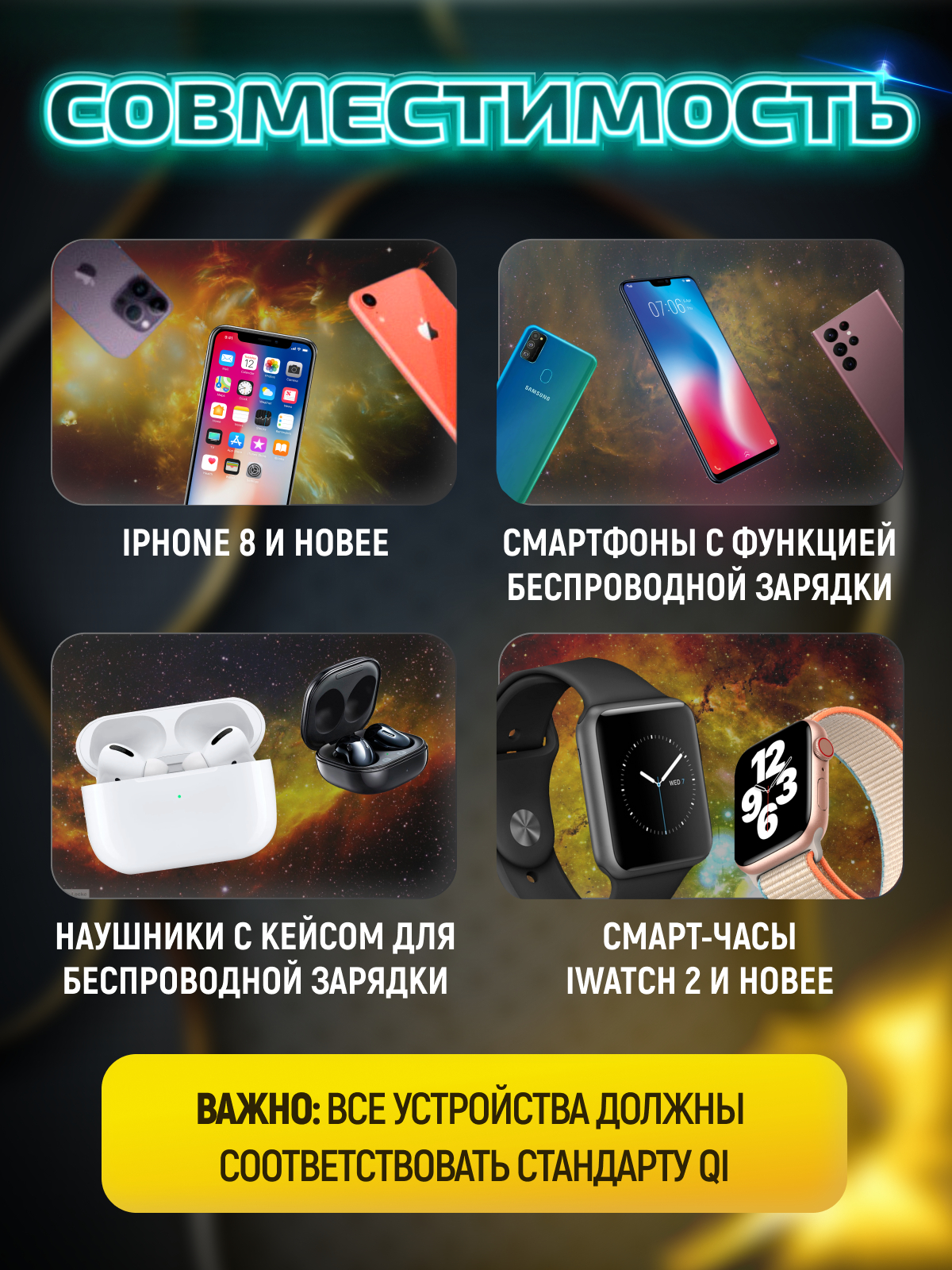 Беспроводная зарядка 3 в 1 для iPhone и Android, док-станция | ⚡ Бесплатная  доставка завтра | AliExpress