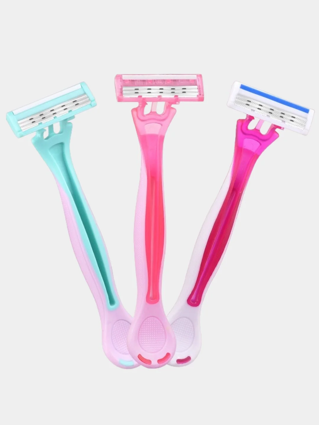 Бритва женская, 3 лезвия, 2 штуки, станок для бритья женский с ...