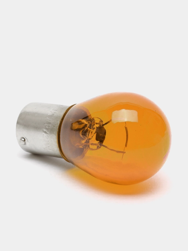 ЛАМПА ПОВОРОТА ЖЕЛТАЯ СМЕЩЕННЫЙ ЦОКОЛЬ PY21W 12V-21W (BAU15S) (PRAVT)
