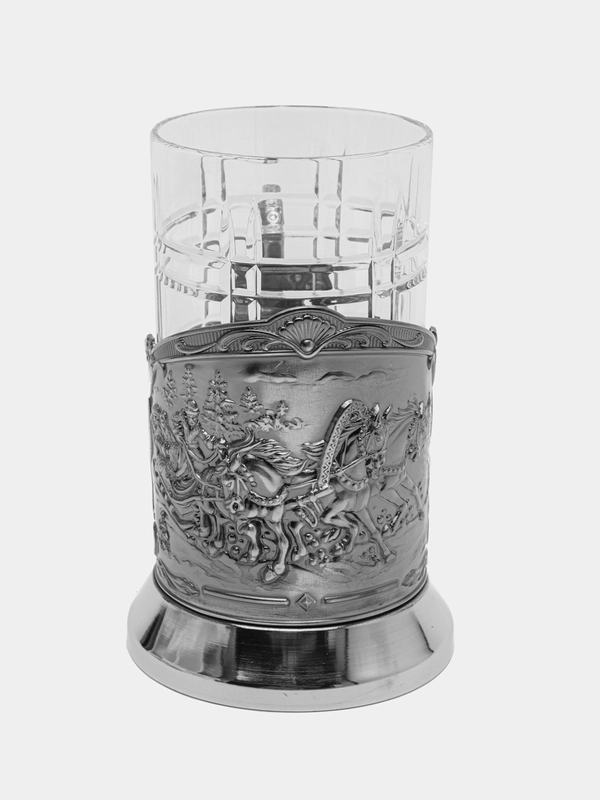 Подстаканник со стаканом "Тройка" Триумфальный" никелированный с ...