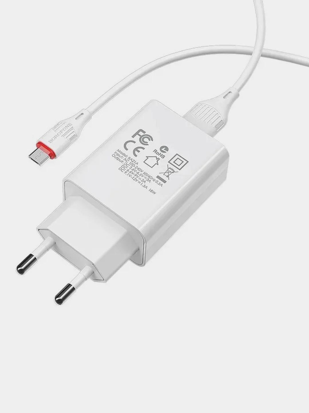 Сетевое зарядное устройство Borofone BA21A и кабель Micro-USB, быстрая  зарядка купить по цене 182.13 ₽ в интернет-магазине Магнит Маркет