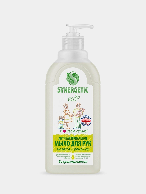 Жидкое мыло SYNERGETIC "Мелисса и ромашка", чистота и ультразащита 99,9 ...