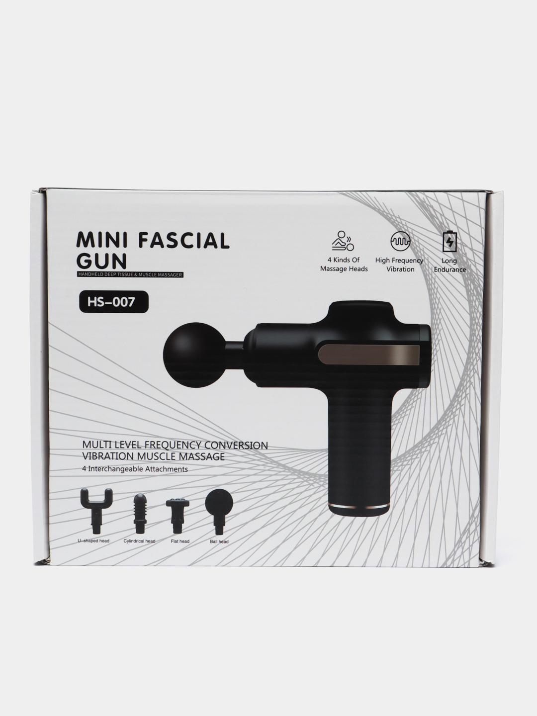 Перкуссионный фасциальный мышечный массажер-пистолет для тела MINI FASCIAL  GUN HS-007 купить по цене 1799 ₽ в интернет-магазине Магнит Маркет