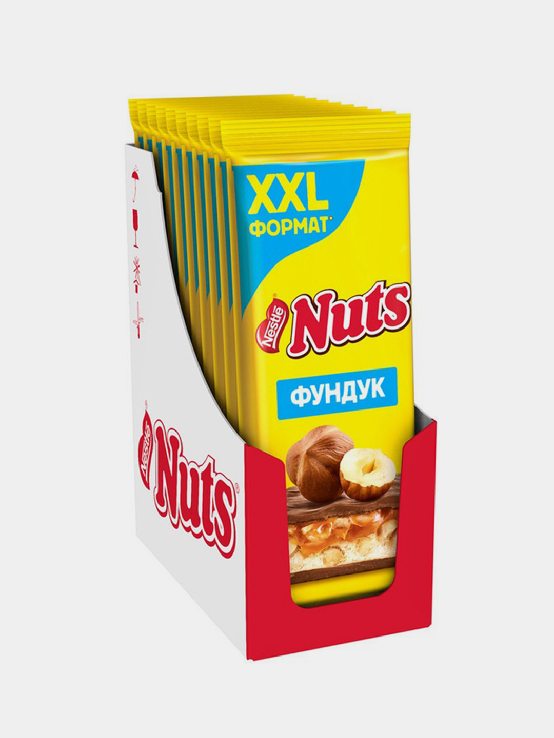 Молочный шоколад NUTS с фундуком и начинкой, 2XL-формат, 180гр купить по  цене 293 ₽ в интернет-магазине KazanExpress