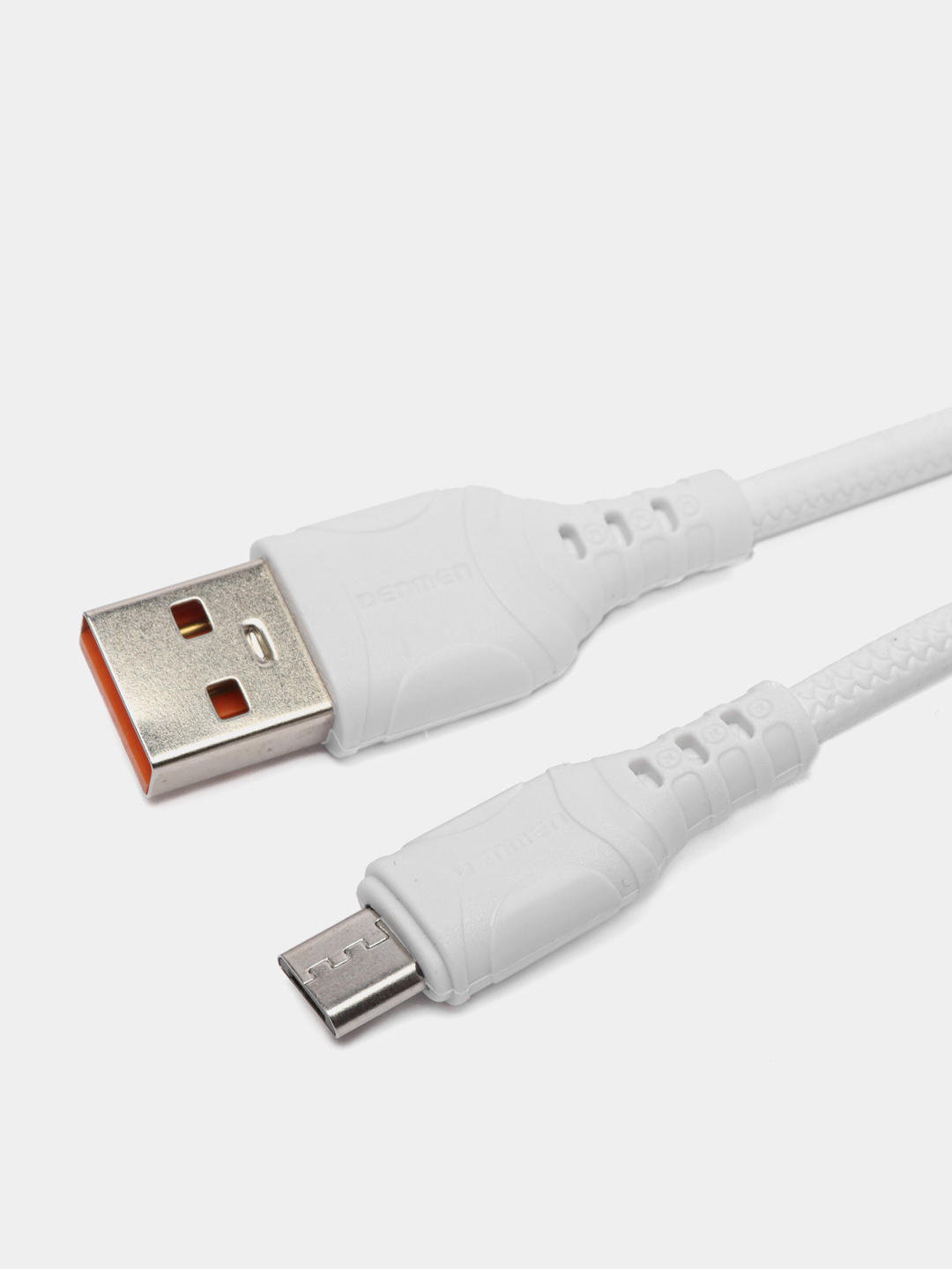 Кабель для заряда micro USB / Type-C, нейлоновый кабель, Denmen, D08V/ D08T  белый, 3.6 А купить по цене 249 ₽ в интернет-магазине Магнит Маркет