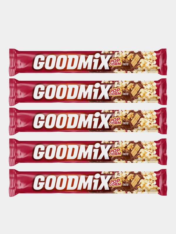 Шоколадный мини-батончик с хрустящей вафлей GOODMIX со вкусом попкорна ...