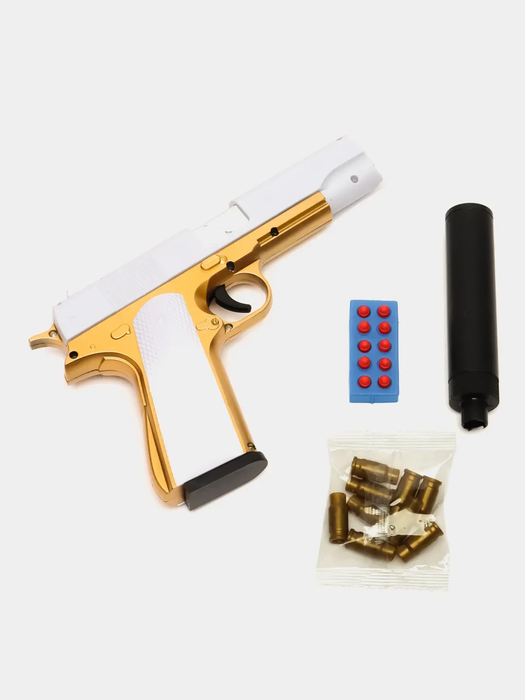 Пистолет игрушечный Colt с глушителем, кольт оружие, подарок на 23 ...