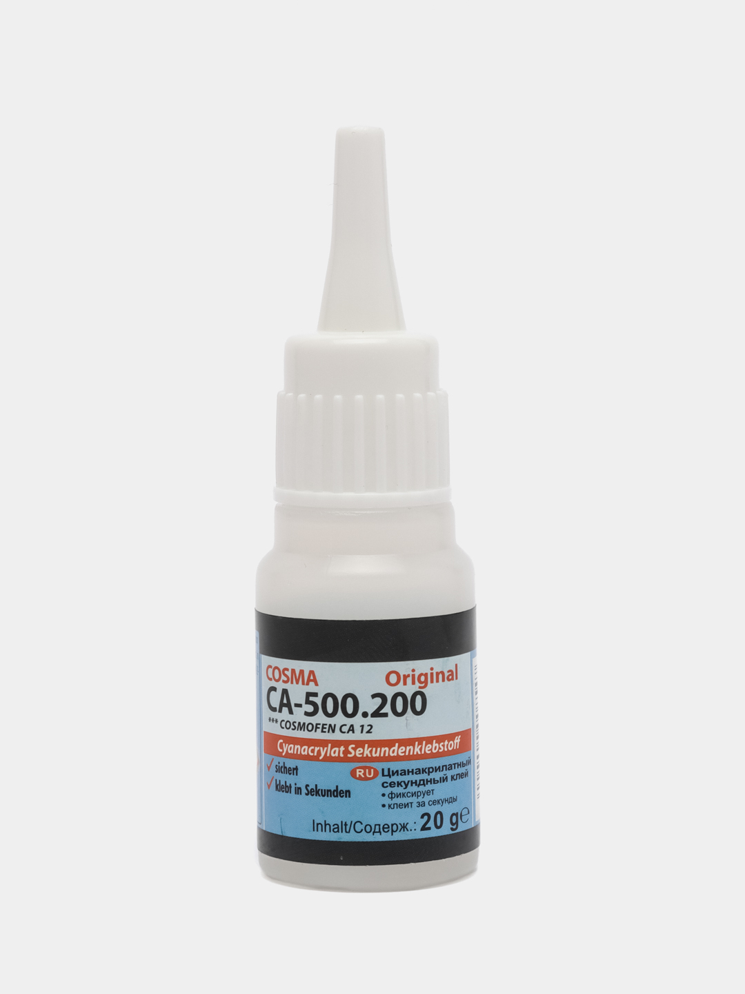 Суперклей секундный цианоакрилатный космофен Cosmofen CA-500.200  .