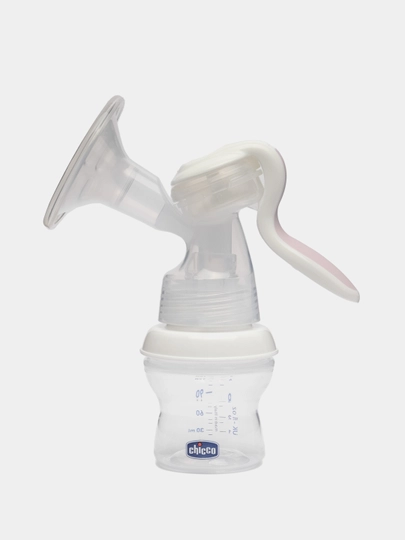 Chicco молокоотсос ручной, с бутылочкой, Natural Feeling, без соски