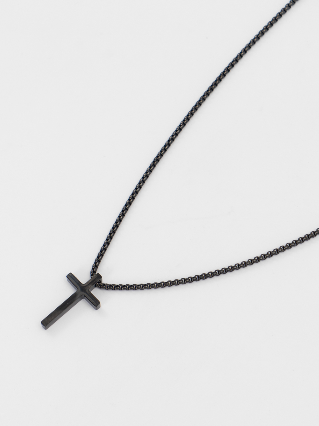 Женская цепочка на шею, мужская, с подвеской-крестиком, матовая,серебряная, черная купить по цене 399 ₽ в интернет-магазине KazanExpress