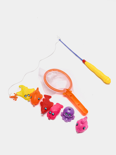 Набор игрушек для купания (сачок + игрушки/брызгалки), в/к 39,5*7*30 см.