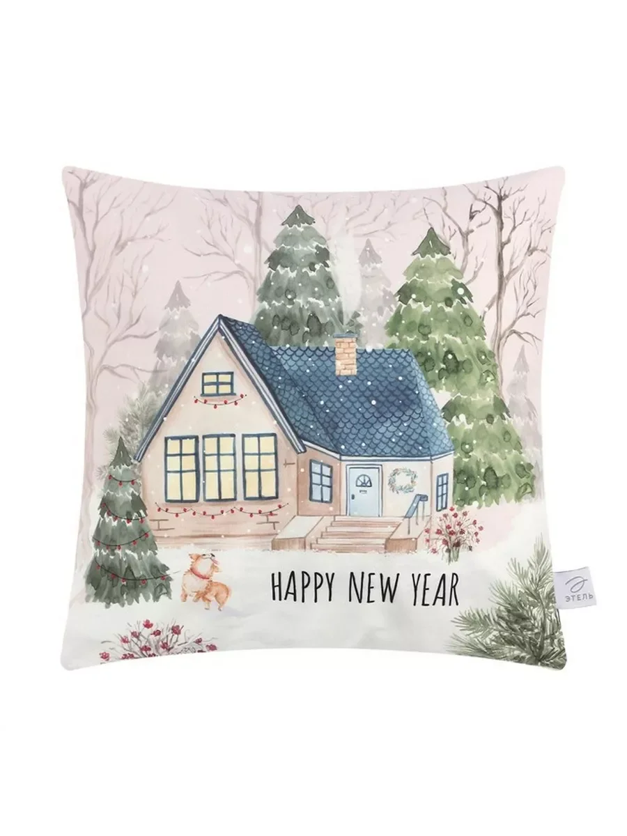 Чехол на подушку New Year, 40*40 см, 100 п/э, велюр