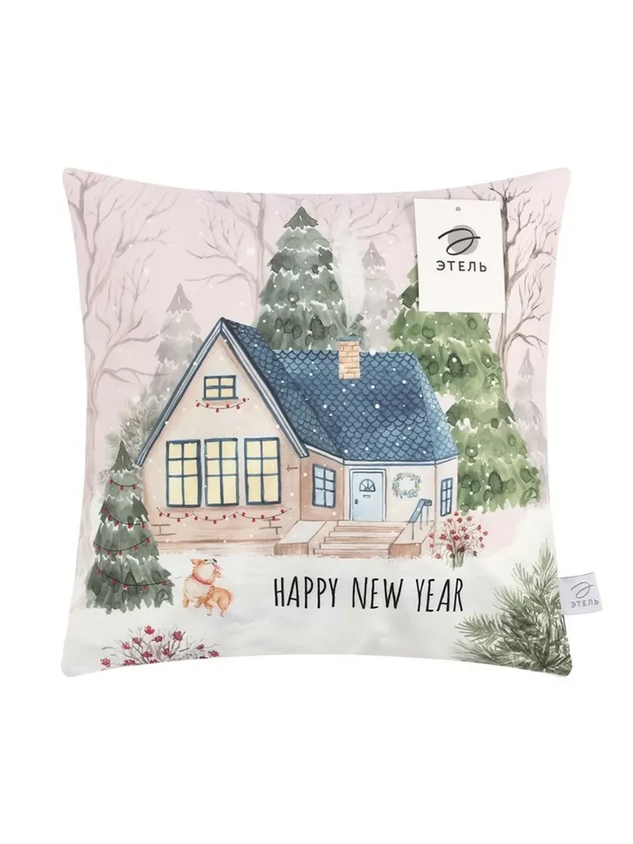 Чехол на подушку New Year, 40*40 см, 100 п/э, велюр
