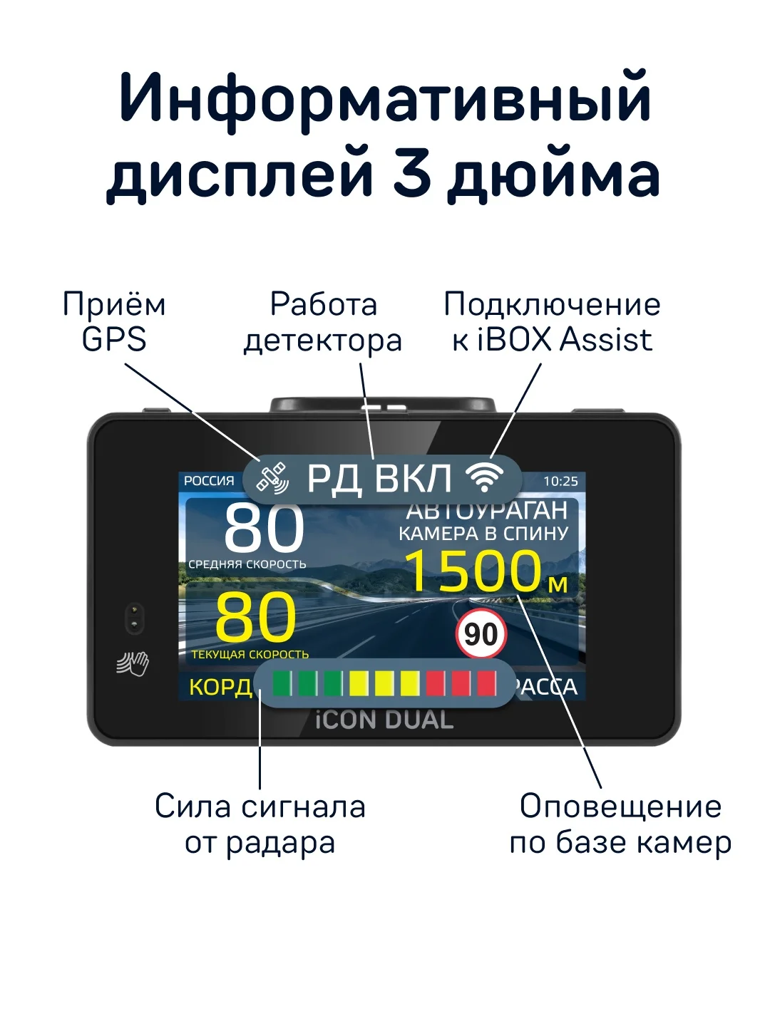 Видеорегистратор с радар-детектором iBOX iCON Dual
