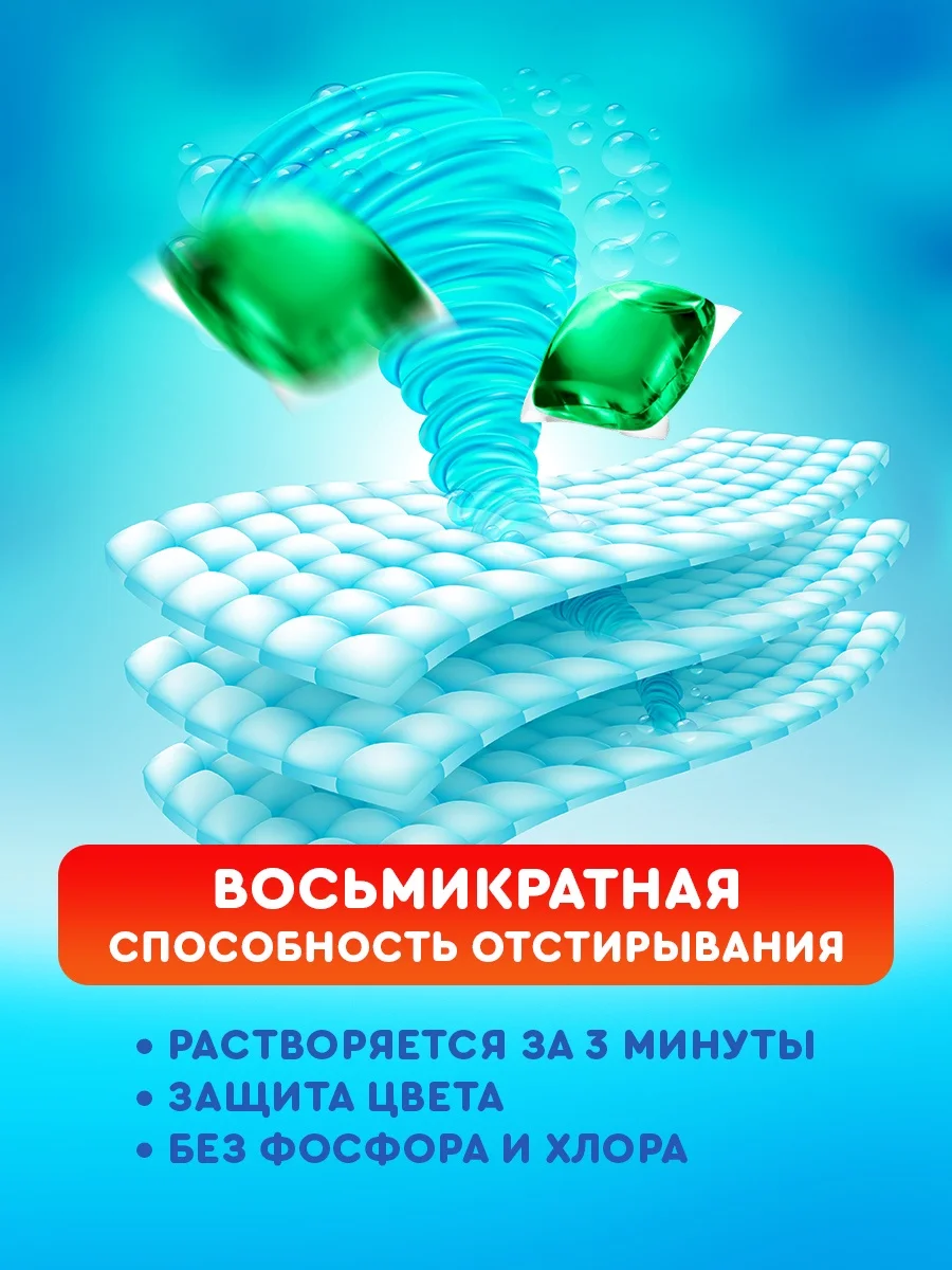 Liby Капсулы для стирки 3в1, антибактериальные, 52 стирки