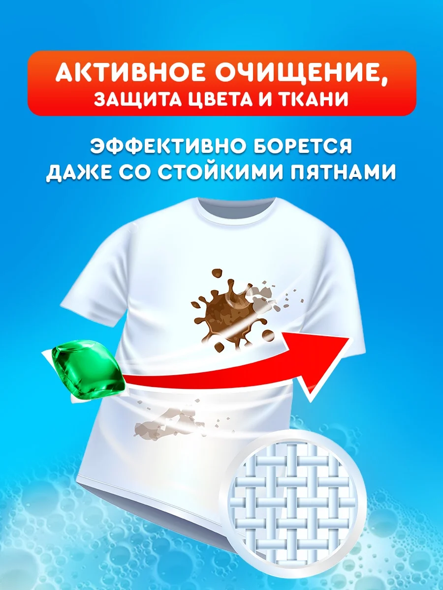 Liby Капсулы для стирки 3в1, антибактериальные, 52 стирки