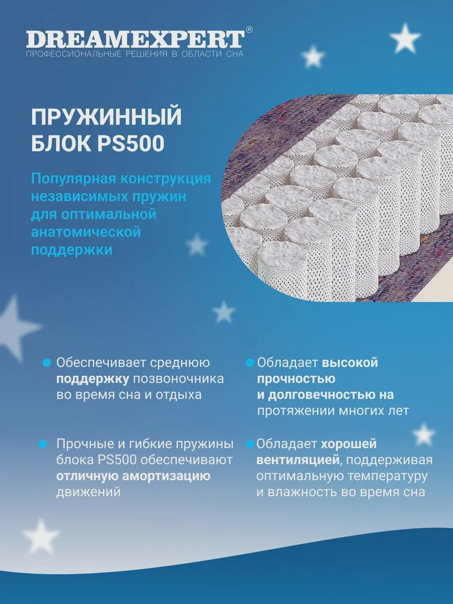 Матрас 190x200 DreamExpert Natural Mix PS500 пружинный ортопедический